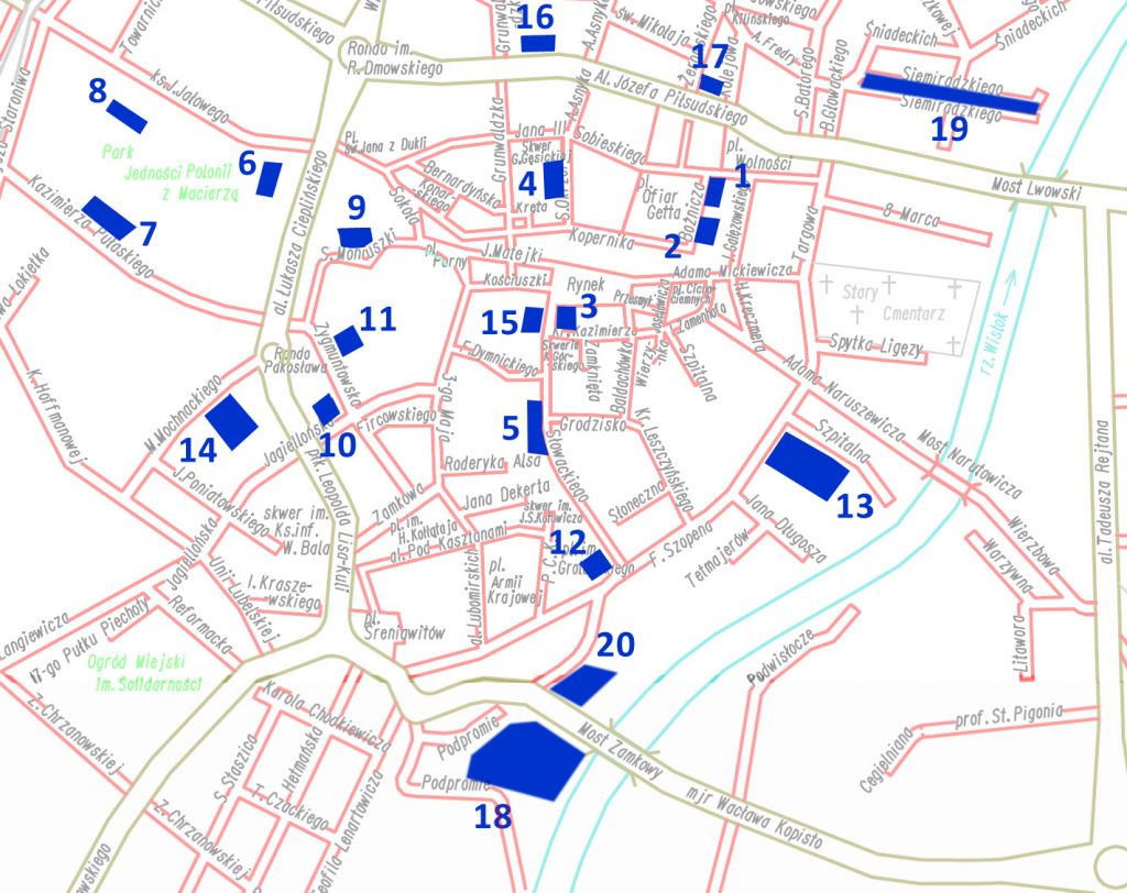 Mapa parking&oacute;w w Rzeszowie